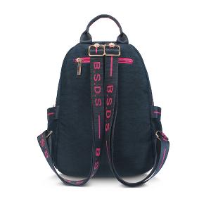 B.S.D.S冰山袋鼠 - 非常莓好 - 織帶拼接多夾層後背包 - 莓果藍【8027-BP】