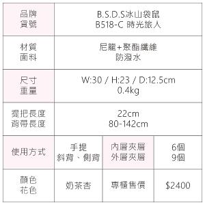 B.S.D.S冰山袋鼠 - 時光旅人 - 知性多夾層兩用手提包 - 奶茶杏【B518-C】