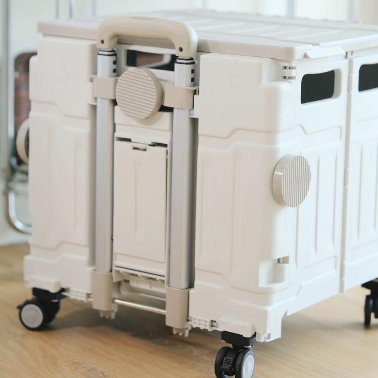 Honeymoon 摺疊行走箱75L(大)-奶灰色