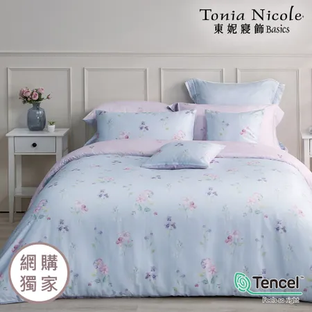 【Tonia Nicole 東妮寢飾】南法甜夢60支環保印染100%萊賽爾天絲兩用被床包組(雙人)