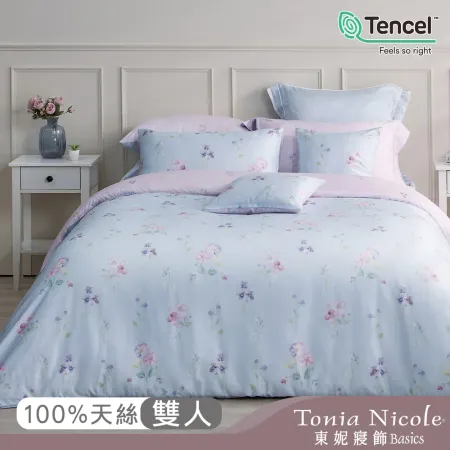 【Tonia Nicole 東妮寢飾】南法甜夢60支環保印染100%萊賽爾天絲兩用被床包組(雙人)