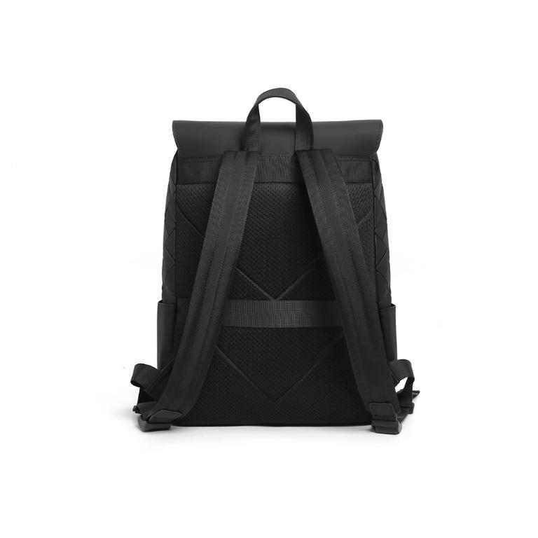 Honeymoon 品牌菱格紋旅行後背包-菱格黑