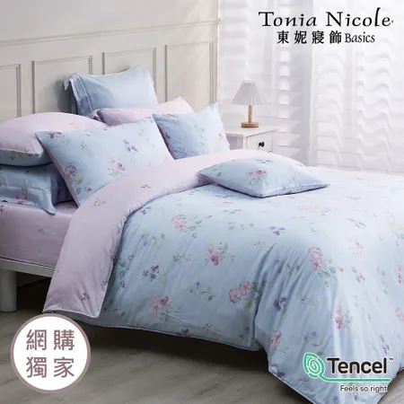 【Tonia Nicole 東妮寢飾】南法甜夢60支環保印染100%萊賽爾天絲兩用被床包組(雙人)