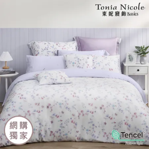 【Tonia Nicole 東妮寢飾】薇風絮語環保印染100%萊賽爾天絲兩用被床包組(加大)