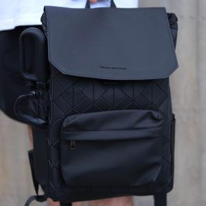 Honeymoon 品牌菱格紋旅行後背包-菱格黑