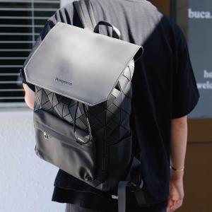 Honeymoon 品牌菱格紋旅行後背包-菱格黑