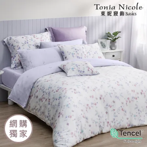 【Tonia Nicole 東妮寢飾】薇風絮語環保印染100%萊賽爾天絲兩用被床包組(加大)