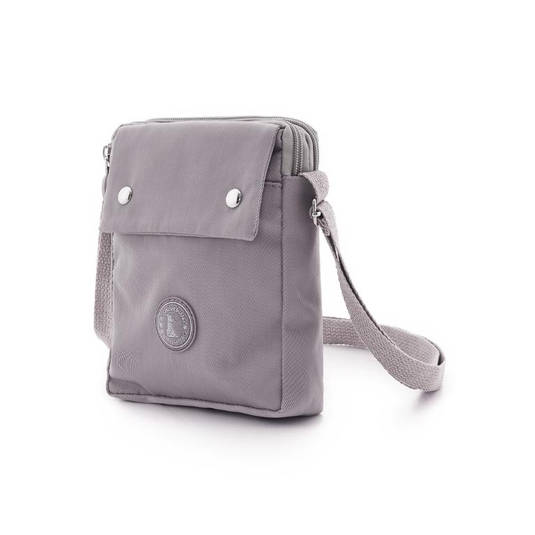 B.S.D.S冰山袋鼠 - 時光旅人 - 知性直立雙層斜背小包 - 薄霧灰【B129-3GR】