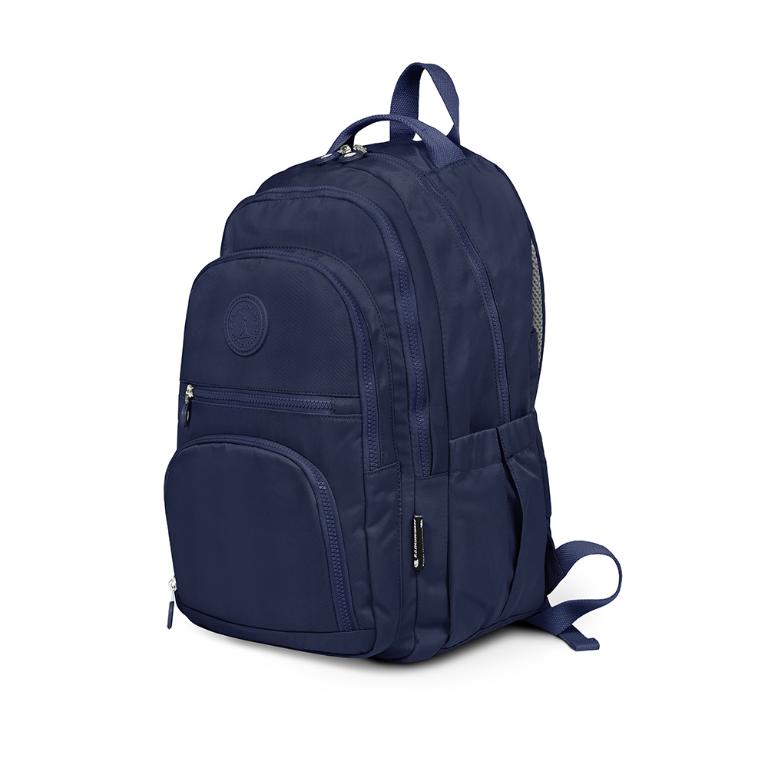 B.S.D.S冰山袋鼠 - 時光旅人 - 知性多夾層附插袋胸扣後背包 - 藍色【B1254B】