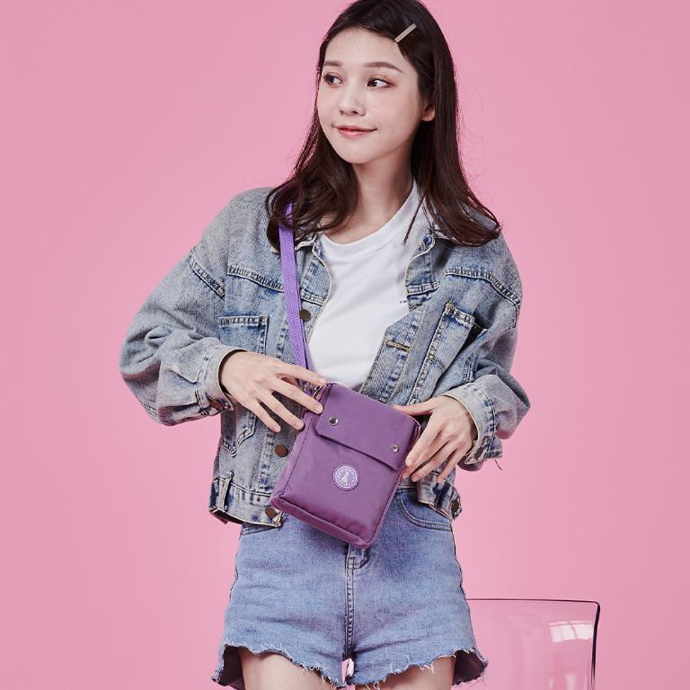 B.S.D.S冰山袋鼠 - 時光旅人 - 知性直立雙層斜背小包 - 深芋紫【B129-3U】