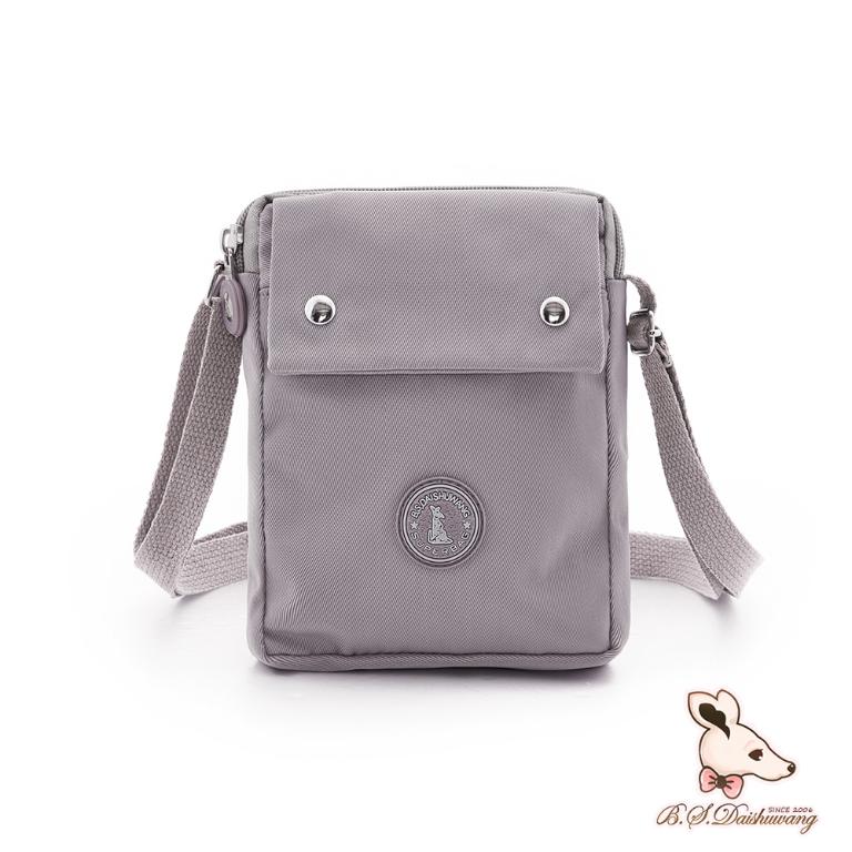 B.S.D.S冰山袋鼠 - 時光旅人 - 知性直立雙層斜背小包 - 薄霧灰【B129-3GR】