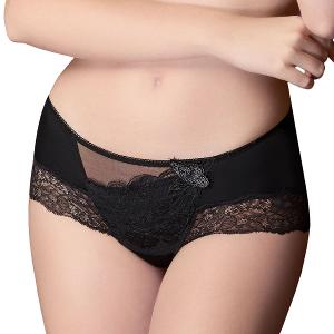 【思薇爾】花都夢蝶系列M-XL蕾絲刺繡無痕中低腰平口女內褲(黑色)