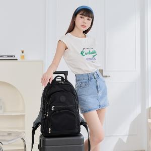 B.S.D.S冰山袋鼠 - 時光旅人 - 知性多夾層附插袋胸扣後背包 - 黑色【B1254K】