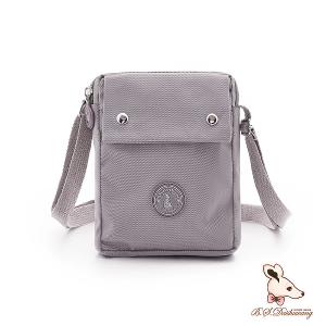 B.S.D.S冰山袋鼠 - 時光旅人 - 知性直立雙層斜背小包 - 薄霧灰【B129-3GR】