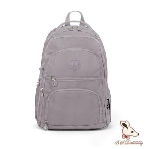 B.S.D.S冰山袋鼠 - 時光旅人 - 知性多夾層附插袋胸扣後背包 - 薄霧灰【B1254GR】
