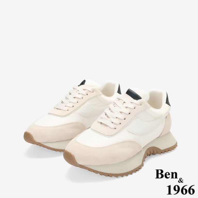 Ben&1966隨興街頭風厚底Q軟休閒鞋-米白(256042)