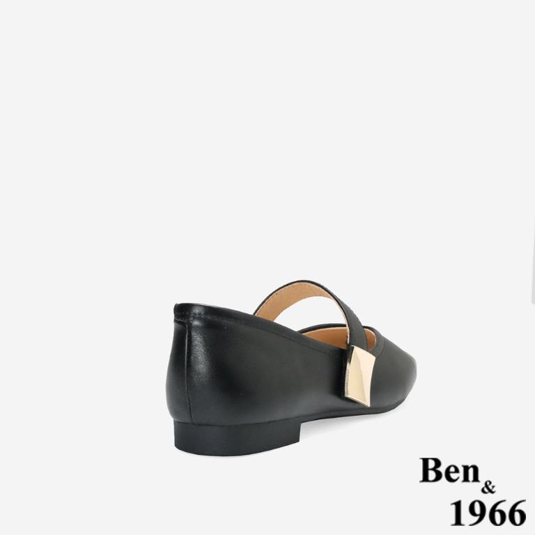Ben&1966高級頭層牛皮溫柔優雅瑪莉珍鞋-黑(256181)