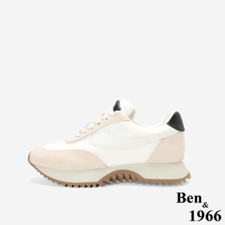 Ben&1966隨興街頭風厚底Q軟休閒鞋-米白(256042)