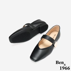 Ben&1966高級頭層牛皮溫柔優雅瑪莉珍鞋-黑(256181)