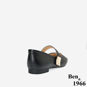 Ben&1966高級頭層牛皮溫柔優雅瑪莉珍鞋-黑(256181)