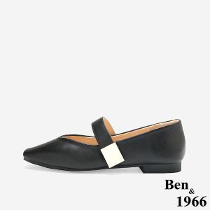 Ben&1966高級頭層牛皮溫柔優雅瑪莉珍鞋-黑(256181)