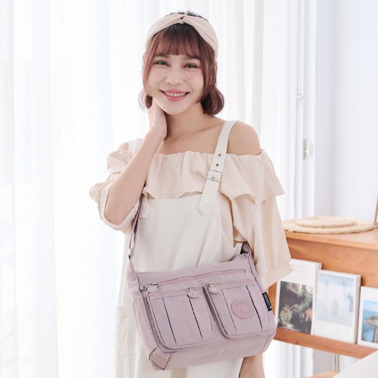 B.S.D.S冰山袋鼠 - 時光旅人 - 知性造型多層斜背包 - 淡紫色【B5035-2PR】