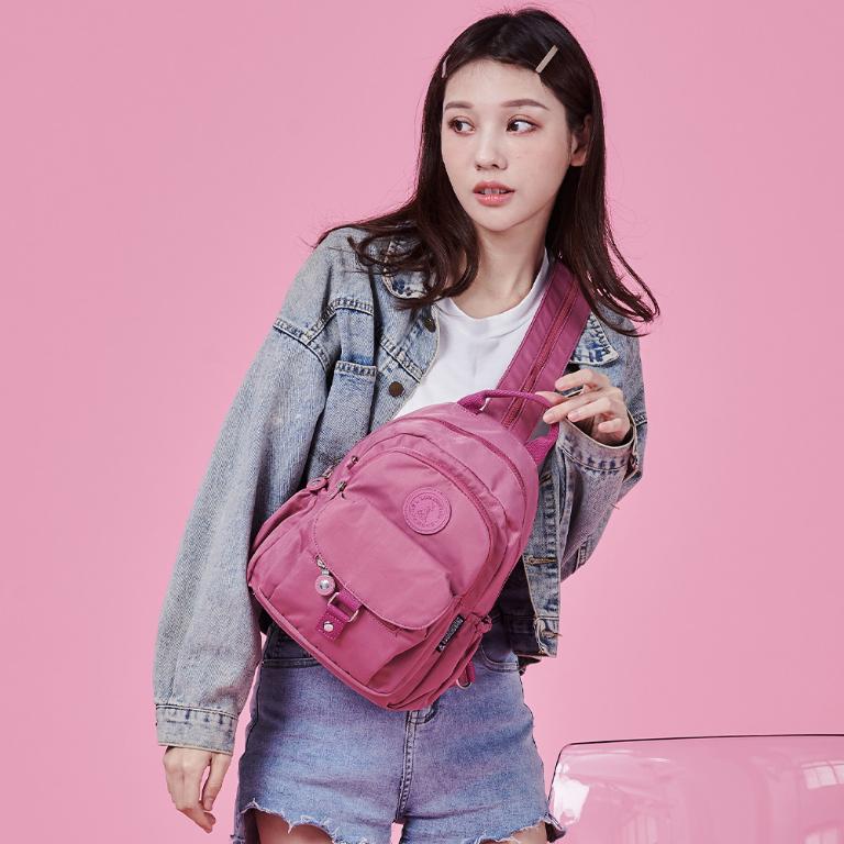 B.S.D.S冰山袋鼠 - 時光旅人 - 知性單肩後背兩用包 - 莓果粉【B108-2PP】