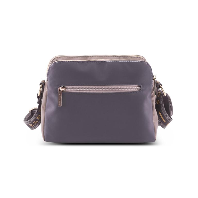 B.S.D.S冰山袋鼠 - 非常莓好 - 織帶拼接多層收納貝殼包 - 藕紫灰【7005-GU】