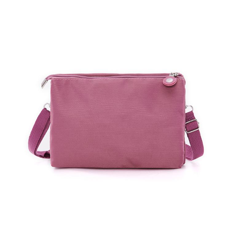 B.S.D.S冰山袋鼠 - 時光旅人 - 知性橫式三層斜背小包 - 莓果粉【B003PP】