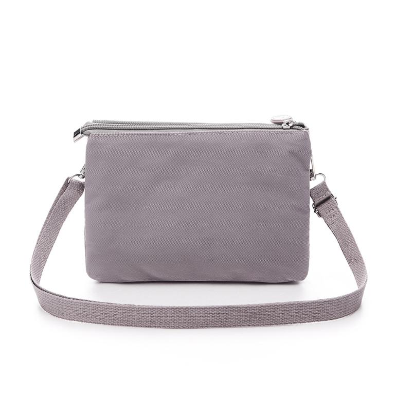 B.S.D.S冰山袋鼠 - 時光旅人 - 知性橫式三層斜背小包 - 薄霧灰【B003GR】