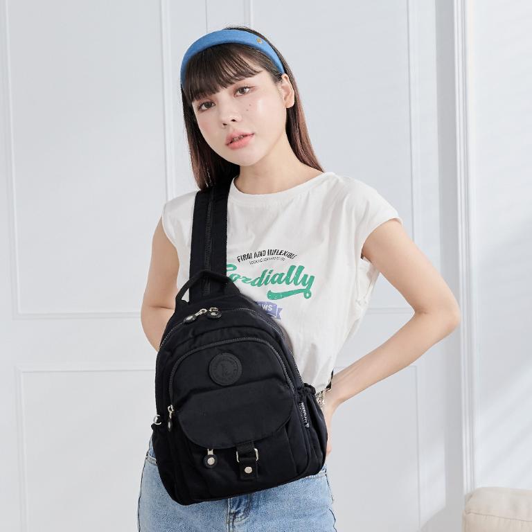 B.S.D.S冰山袋鼠 - 時光旅人 - 知性單肩後背兩用包 - 黑色【B108-2K】