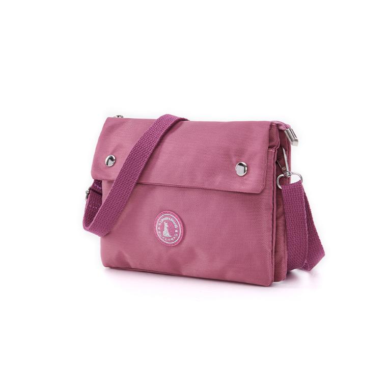 B.S.D.S冰山袋鼠 - 時光旅人 - 知性橫式三層斜背小包 - 莓果粉【B003PP】