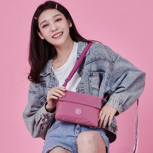 B.S.D.S冰山袋鼠 - 時光旅人 - 知性橫式三層斜背小包 - 莓果粉【B003PP】