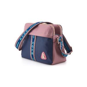 B.S.D.S冰山袋鼠 - 非常莓好 - 織帶拼接多層收納貝殼包 - 甜粉藍【7005-BP】