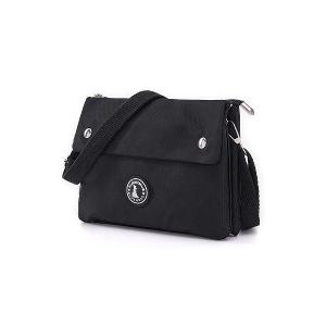 B.S.D.S冰山袋鼠 - 時光旅人 - 知性橫式三層斜背小包 - 黑色【B003K】