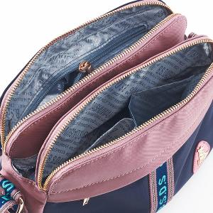 B.S.D.S冰山袋鼠 - 非常莓好 - 織帶拼接多層收納貝殼包 - 藕紫灰【7005-GU】