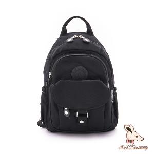 B.S.D.S冰山袋鼠 - 時光旅人 - 知性單肩後背兩用包 - 黑色【B108-2K】