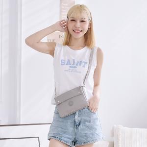 B.S.D.S冰山袋鼠 - 時光旅人 - 知性橫式三層斜背小包 - 薄霧灰【B003GR】