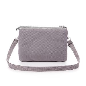 B.S.D.S冰山袋鼠 - 時光旅人 - 知性橫式三層斜背小包 - 薄霧灰【B003GR】