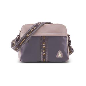 B.S.D.S冰山袋鼠 - 非常莓好 - 織帶拼接多層收納貝殼包 - 藕紫灰【7005-GU】