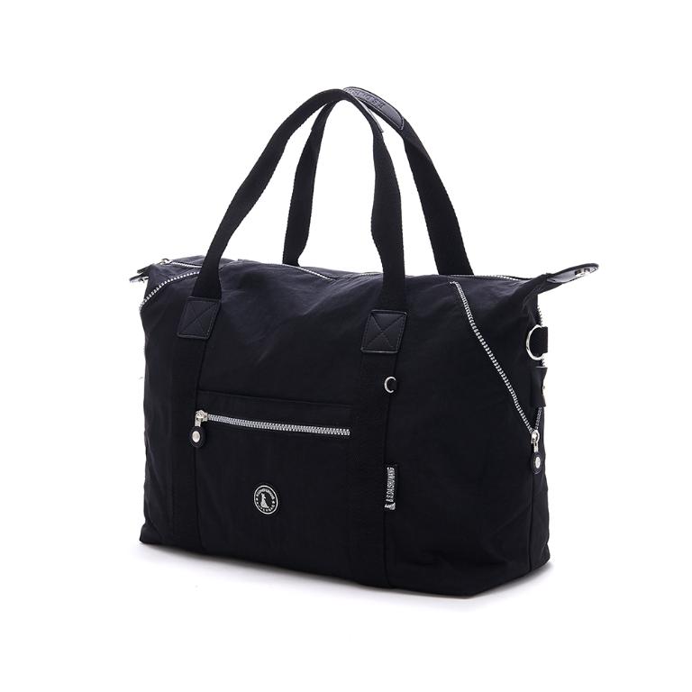 B.S.D.S冰山袋鼠 - 威尼斯假期 - 輕旅大容量附插袋旅行包 - 純色黑【5021K】