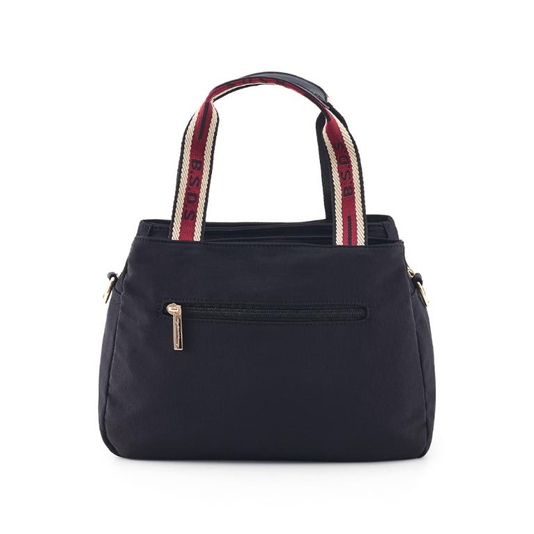 B.S.D.S冰山袋鼠 - 非常莓好 - 織帶拼接兩用購物包 - 紅磚黑【8005-KR】