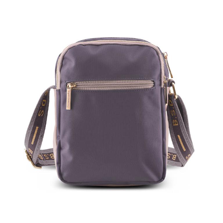 B.S.D.S冰山袋鼠 - 非常莓好 - 織帶拼接隨身收納包 - 藕紫灰【7001-GU】