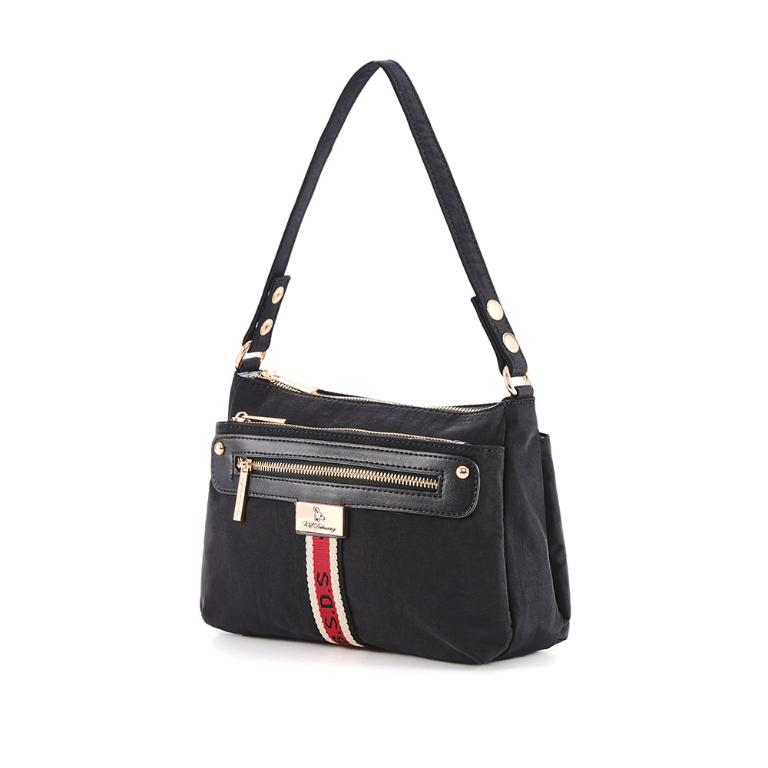 B.S.D.S冰山袋鼠 - 非常莓好 - 織帶拼接實搭斜肩包 - 紅磚黑【8022-KR】