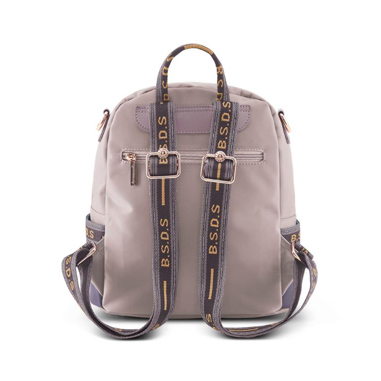B.S.D.S冰山袋鼠 - 非常莓好 - 織帶拼接多層兩用後背包 - 藕紫灰【7011-GU】