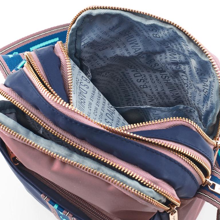 B.S.D.S冰山袋鼠 - 非常莓好 - 織帶拼接隨身收納包 - 藕紫灰【7001-GU】