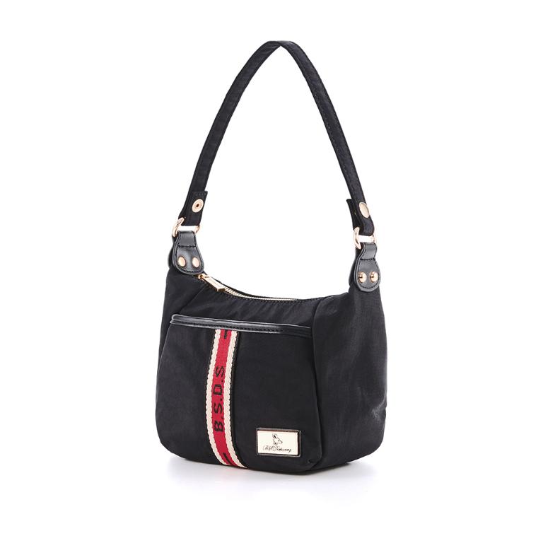 B.S.D.S冰山袋鼠 - 非常莓好 - 織帶拼接輕巧實搭小包 - 紅磚黑【8011-KR】