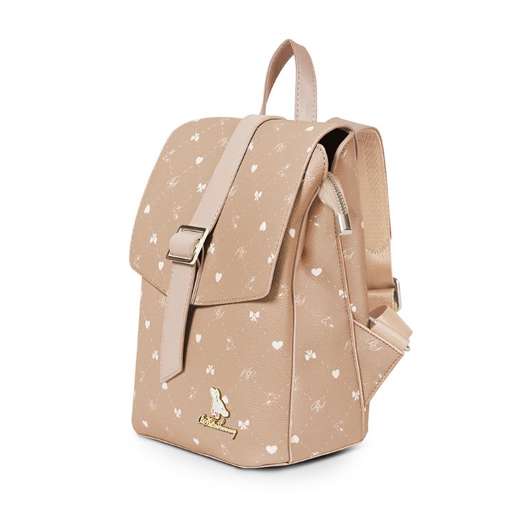B.S.D.S冰山袋鼠 - 布朗小姐 - 甜美造型蓋釦後背包 - 粉杏色【6158-C】