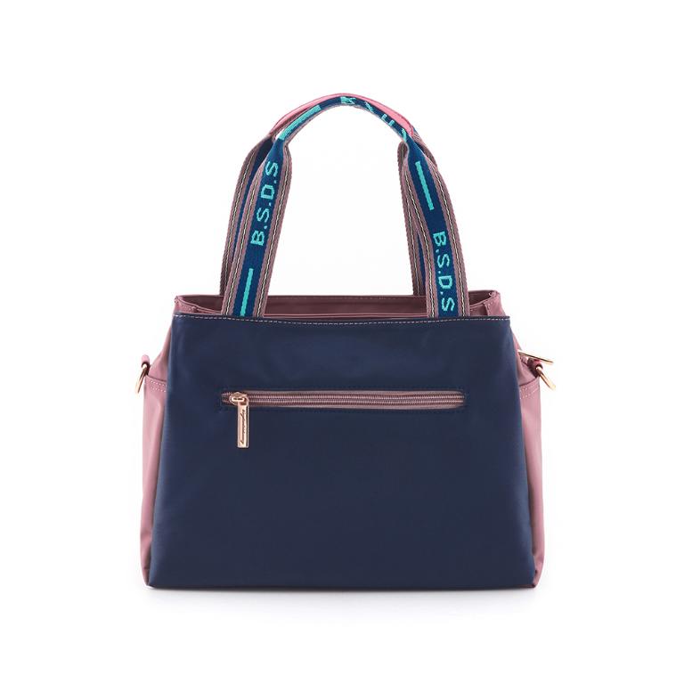 B.S.D.S冰山袋鼠 - 非常莓好 - 織帶拼接兩用購物包 - 甜粉藍【7004-BP】