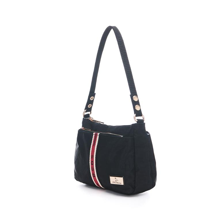 B.S.D.S冰山袋鼠 - 非常莓好 - 織帶拼接輕量斜肩包 - 紅磚黑【8013-KR】